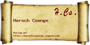 Hersch Csenge névjegykártya